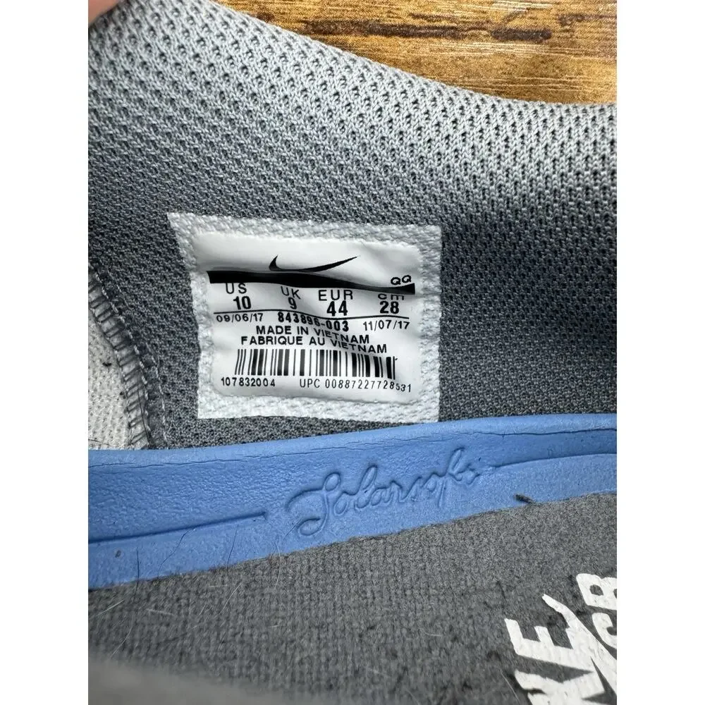 Nike SB Check Solar Canvas Men’s 10 Gray White Skate Shoes 843896-003